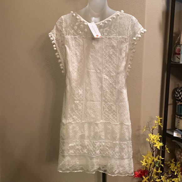 FLORYDAY White LACE SHIFT DRESS size Small NWT - Picture 7 of 10